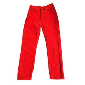 Agolde -Riley High-Rise Straight Leg Corduroy Pants- Bright Orange- Size 25 EUC